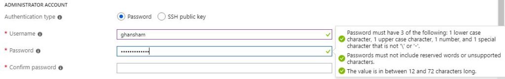 Azure user creation password policy