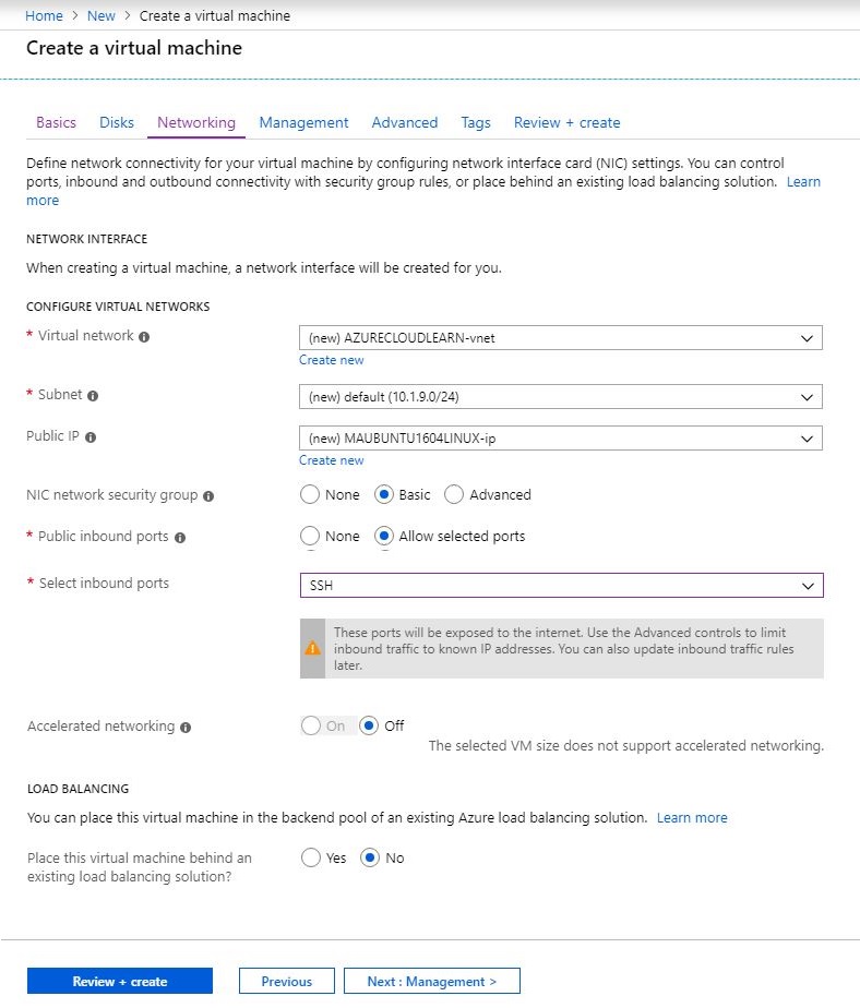 Azure Networking  details