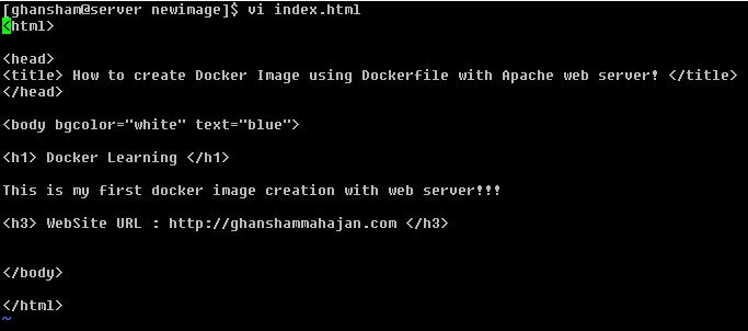 How to create Docker image using Dockerfile